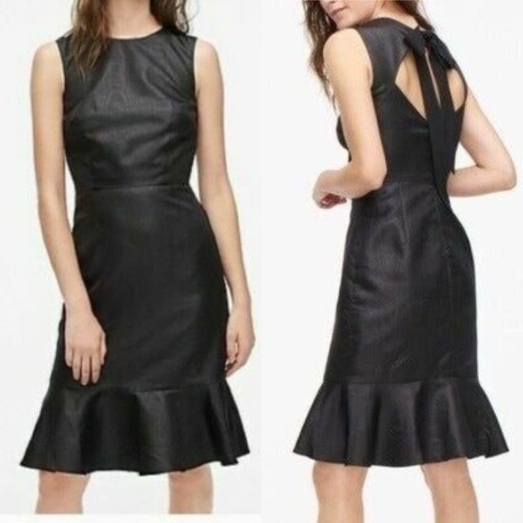 NWT J. Crew ruffle hem/ flounce open back sheath dress ❤️ - Picture 2 of 9